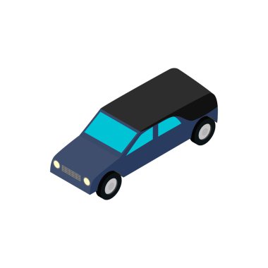 Hearse isometric 3d icon clipart