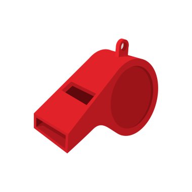 Red whistle cartoon icon clipart
