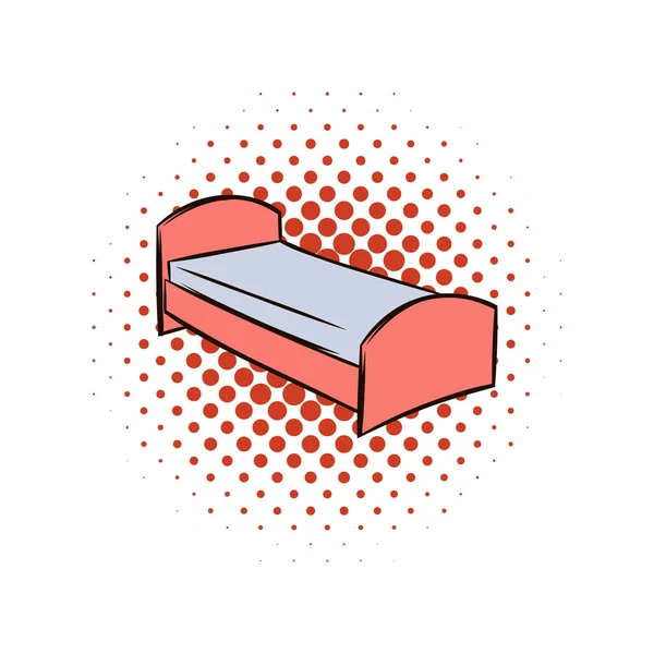 Icono de cómic cama individual — Vector de stock