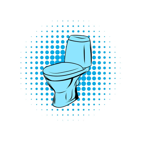 Blaue Toilette Comics Ikone — Stockvektor