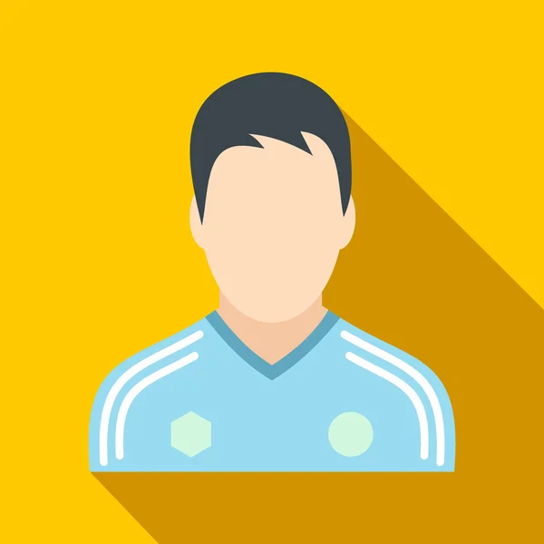 Jugador de fútbol icono plano — Vector de stock