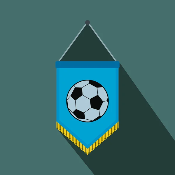 Kék zászlóval futball labda sík ikonnal — Stock Vector