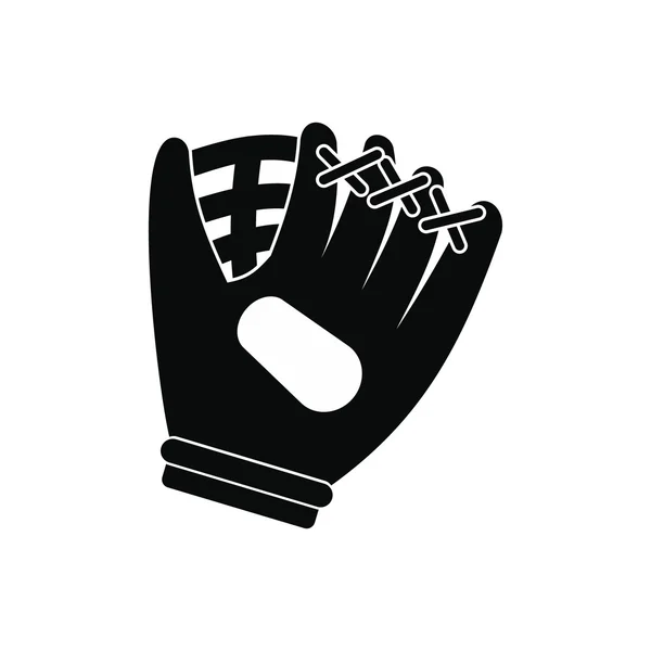 Honkbal handschoen zwart eenvoudige pictogram — Stockvector