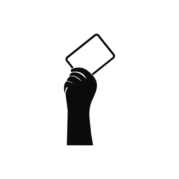Árbitro mostrando tarjeta negra icono simple — Vector de stock