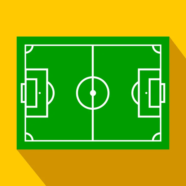 Campo de fútbol diseño icono plano — Vector de stock