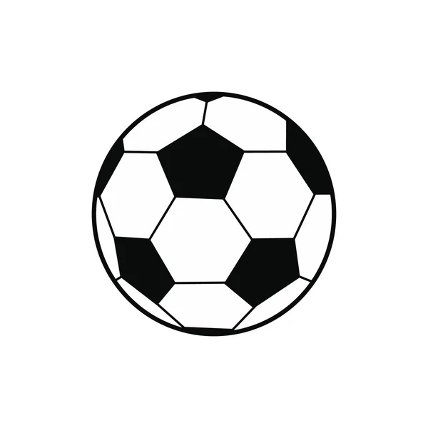 Voetbal bal zwarte eenvoudige pictogram — Stockvector