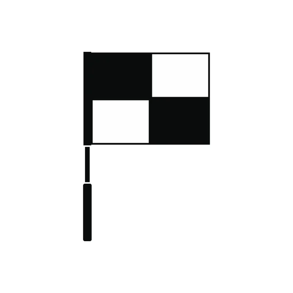 Flaggan på flaggstången svart enkel ikon — Stock vektor