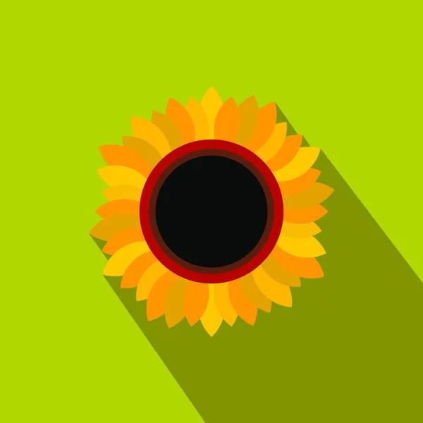 Icono plano de girasol — Vector de stock