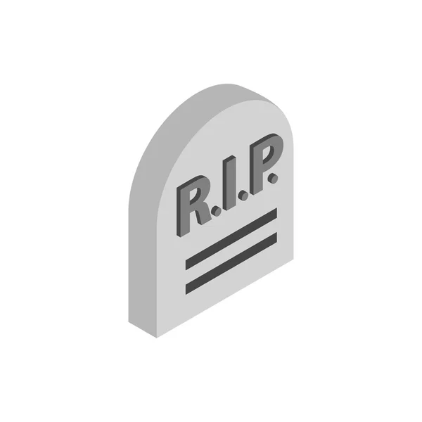 Tombstone with RIP isometric 3d icon — Stock Vector