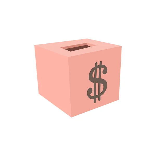 Money box donation cartoon icon — Stock Vector