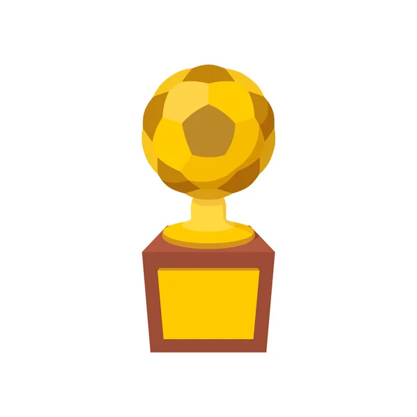 Gold soccer cup cartoon icon — Stock Vector