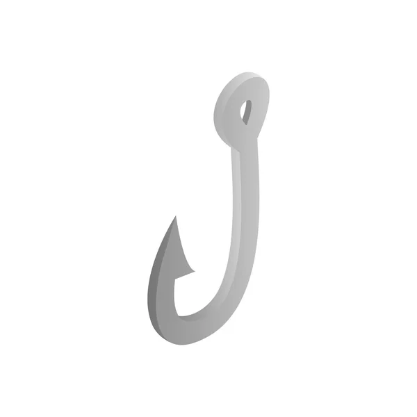 Crochet de pêche isométrique icône 3d — Image vectorielle