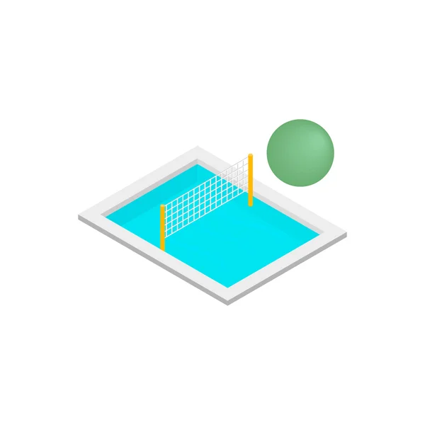 Zwembad volleybal 3d isometrische pictogram — Stockvector