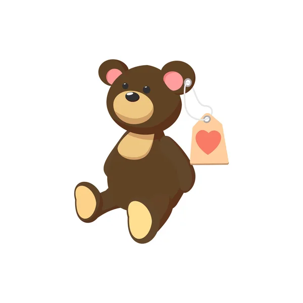 Donación de juguetes icono de dibujos animados de oso de peluche — Vector de stock