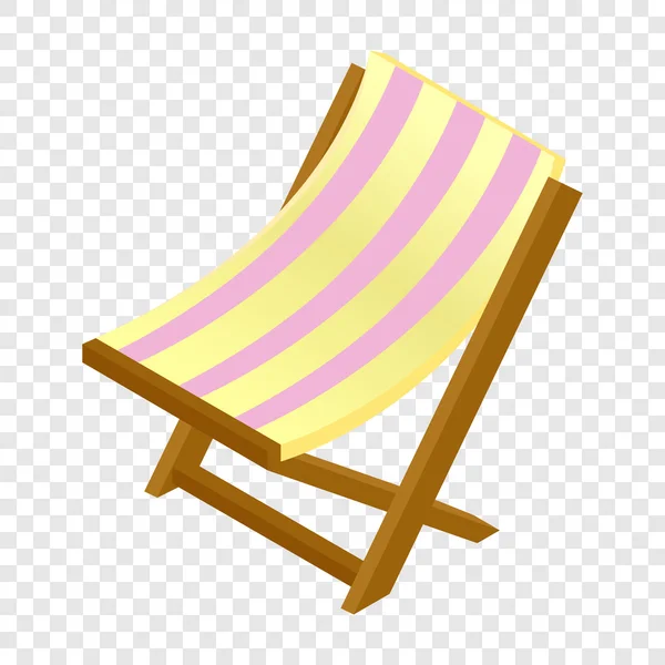 Chaise de madeira lounge isométrico ícone 3d — Vetor de Stock