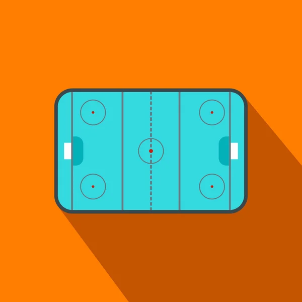 Patinoire de hockey sur glace icône plate — Image vectorielle