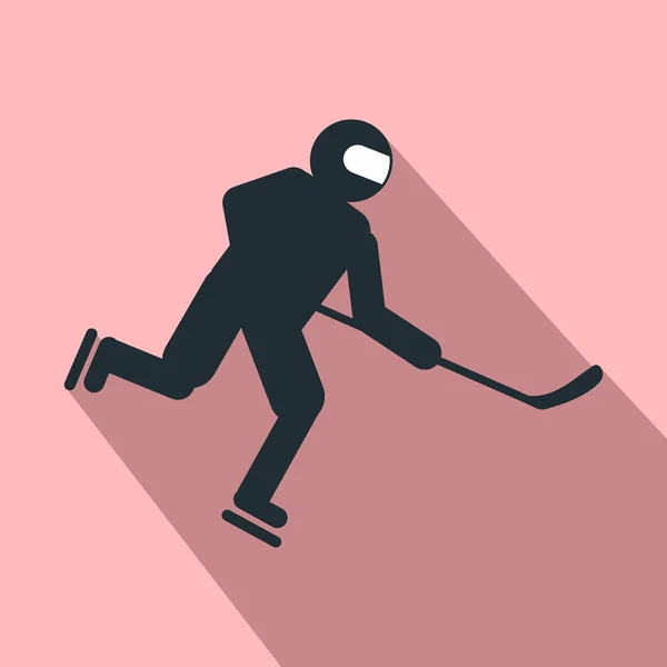 Hokejový hráč ploché ikony — Stockový vektor