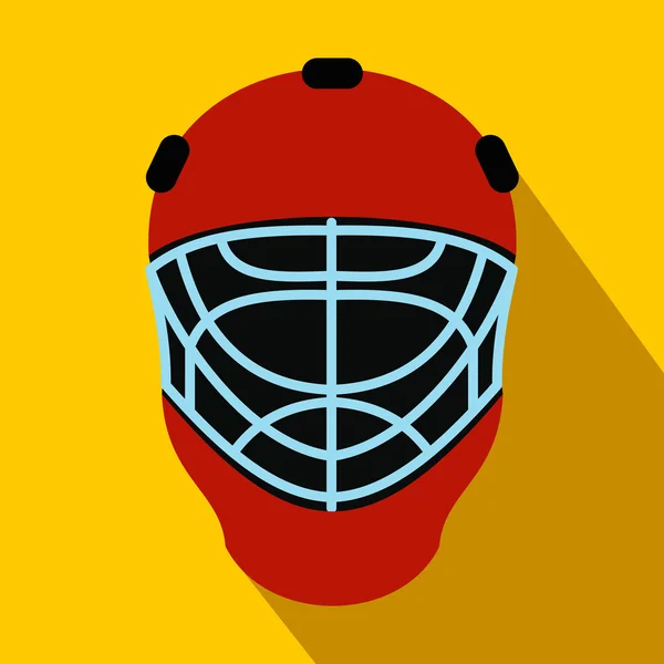 Doelman hockey helm platte pictogram — Stockvector