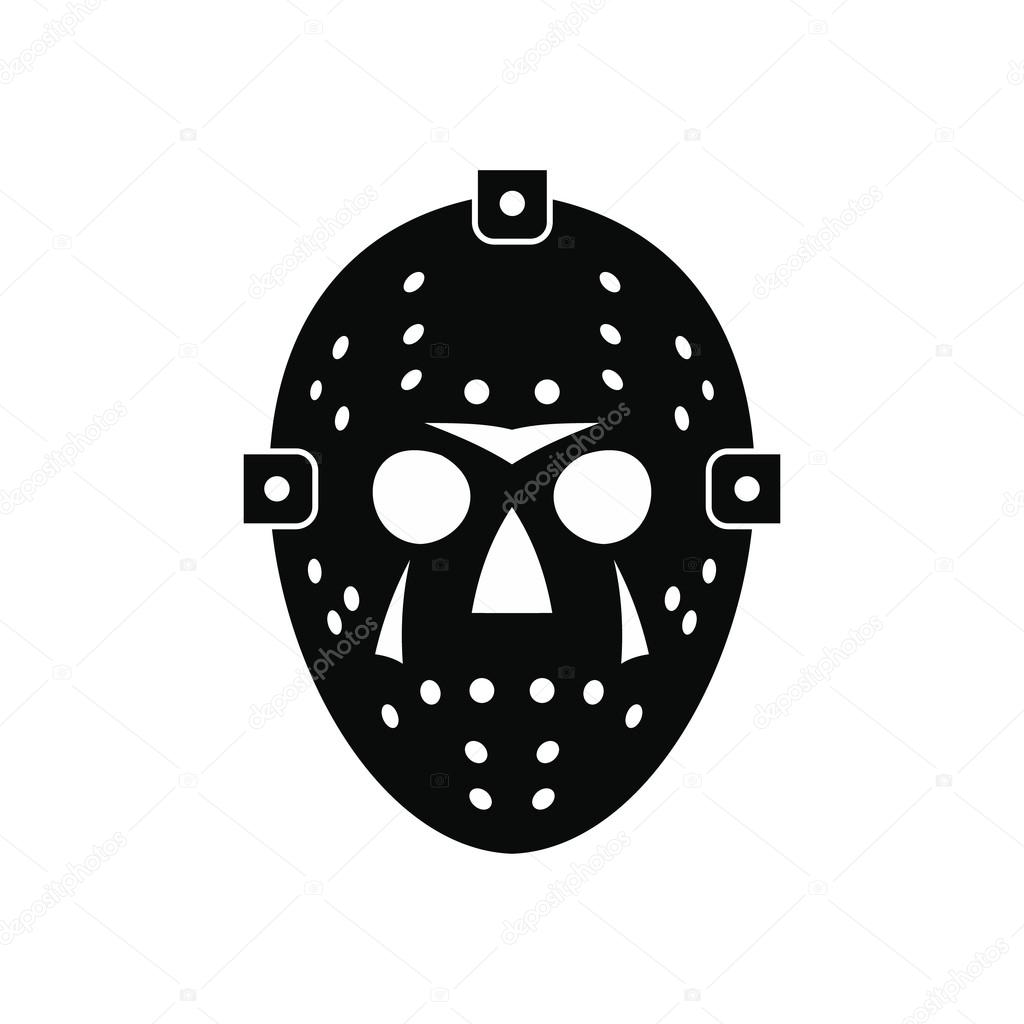 Halloween hockey mask black icon Stock Vector by ©juliarstudio 97680944