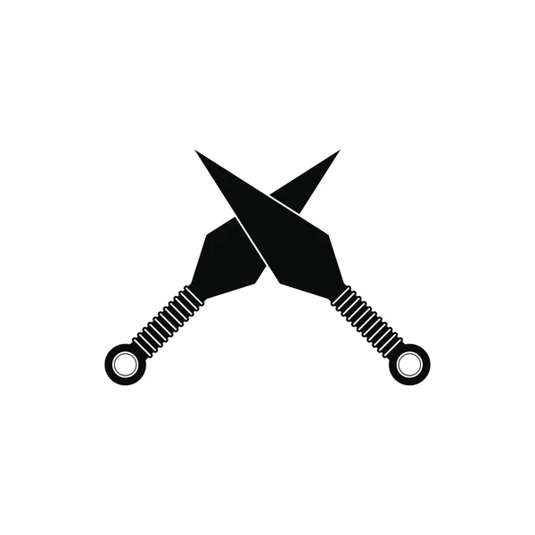 Ninja arma kunai jogando facas ícone — Vetor de Stock