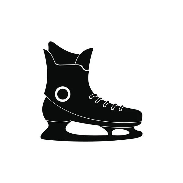 Ice skate zwarte eenvoudige pictogram — Stockvector