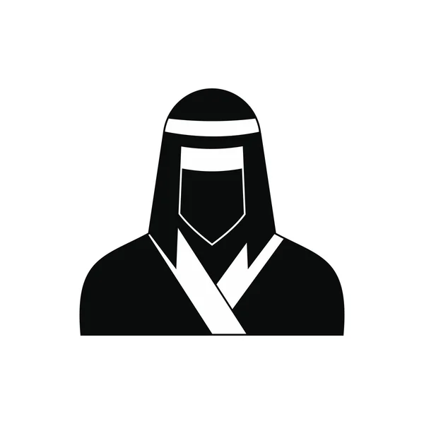 Жіноча ніндзя в масці чорна проста іконка — стоковий вектор