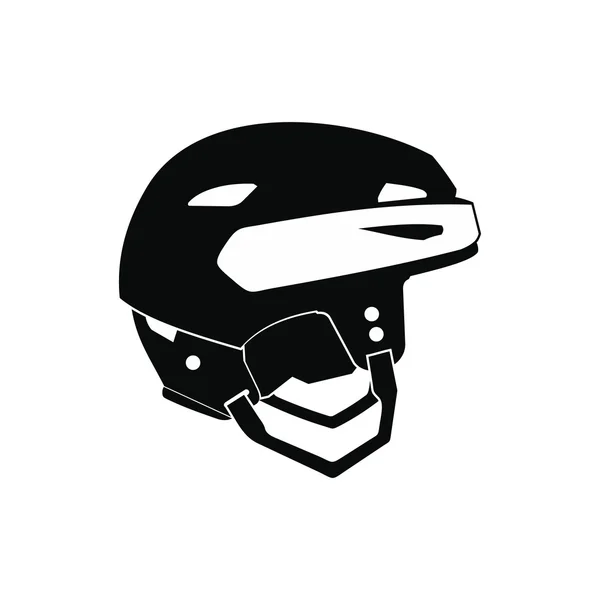 Hockey casco negro icono simple — Archivo Imágenes Vectoriales