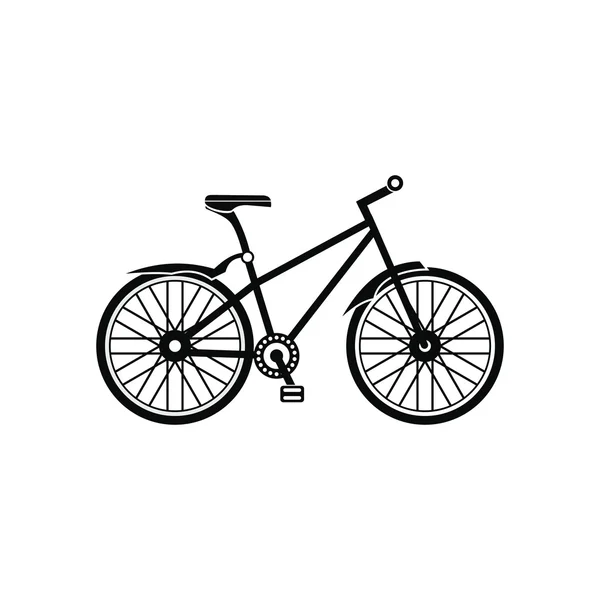 Bicicletta nera semplice icona — Vettoriale Stock