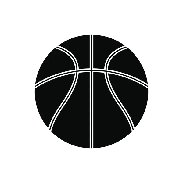 Basketbal bal zwart eenvoudige pictogram — Stockvector