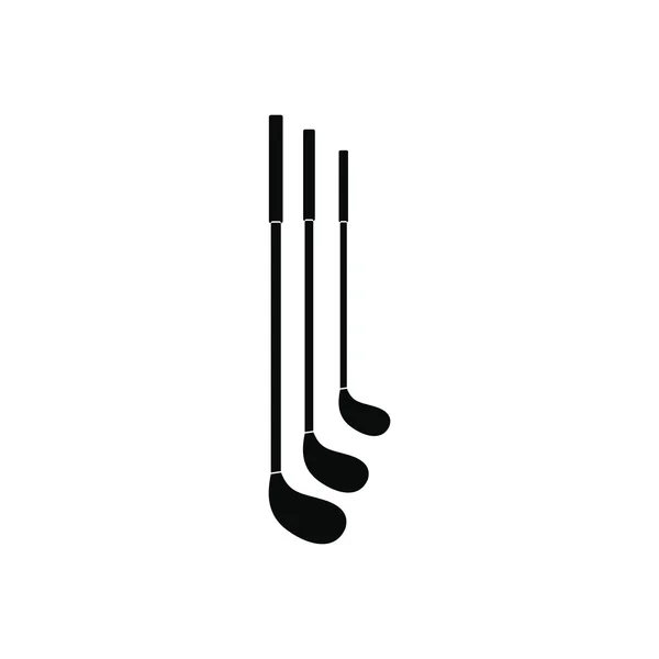 Golfklubbor svart enkel ikon — Stock vektor