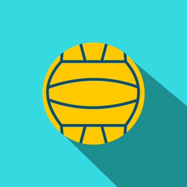 Gelbe Volleyball-Flach-Ikone — Stockvektor