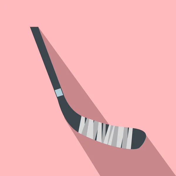 Bâton de hockey icône plate — Image vectorielle