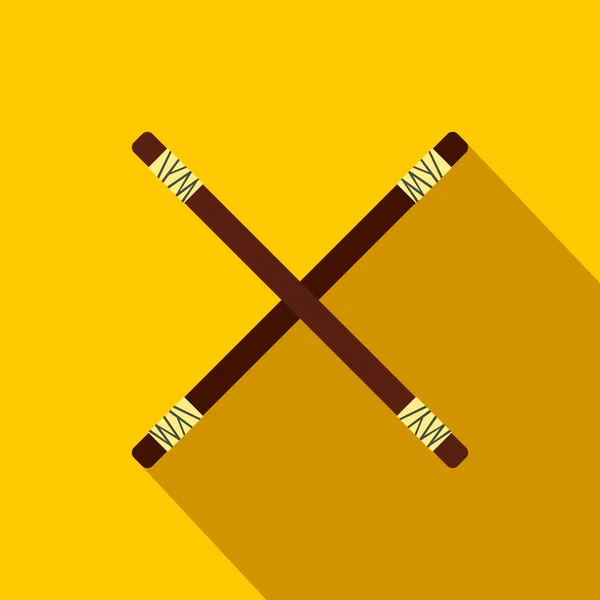 Дерев'яний меч бокен плоский значок — стоковий вектор