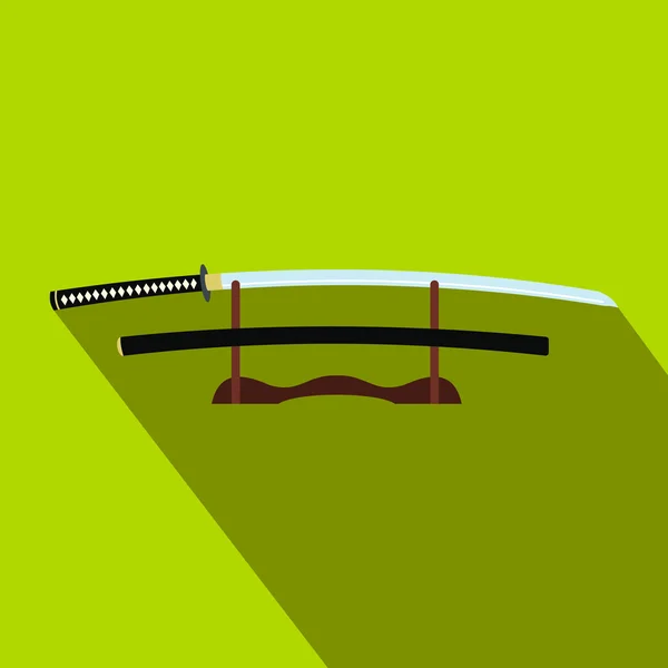 武士刀的木架子平图标 — 图库矢量图片