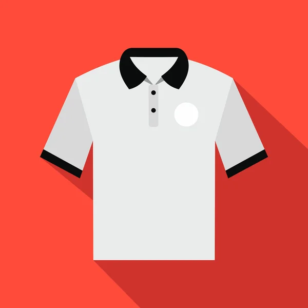 White men polo shirt flat icon — Stock Vector