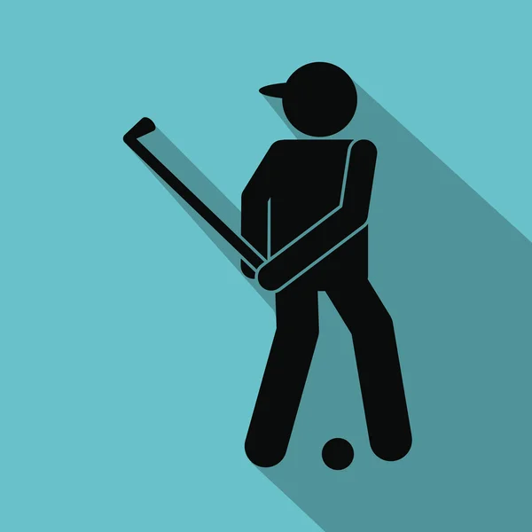 Golfer Silhouette flache Ikone — Stockvektor