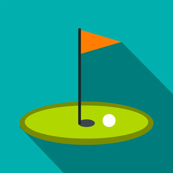 Επίπεδη εικονίδιο σημαίας γκολφ — Διανυσματικό Αρχείο