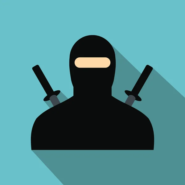 Ninja icône plate — Image vectorielle