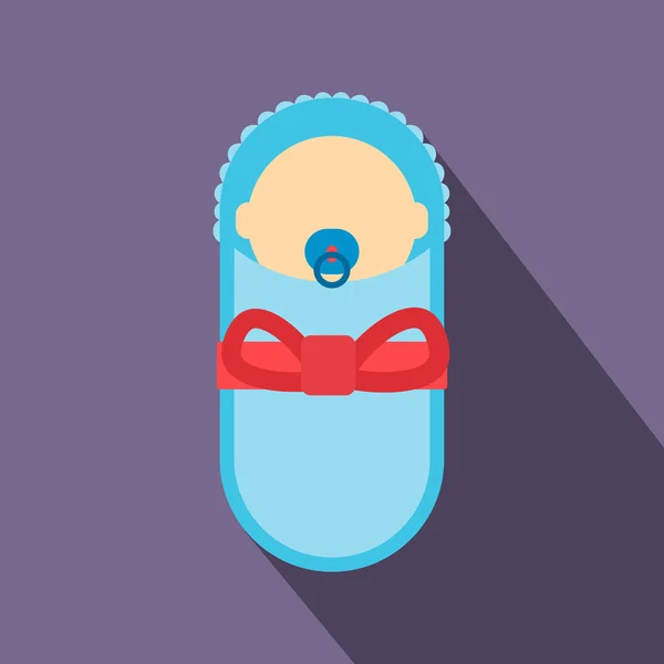 Novorozené dítě ploché ikony — Stockový vektor