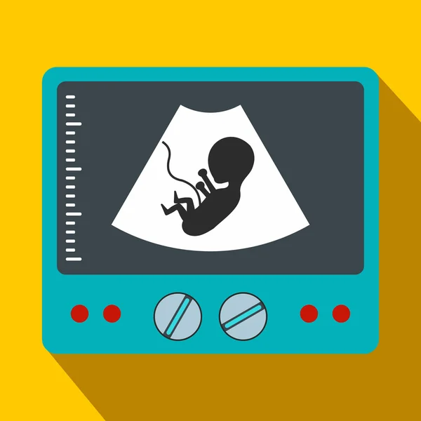 Echografie foetus platte pictogram — Stockvector