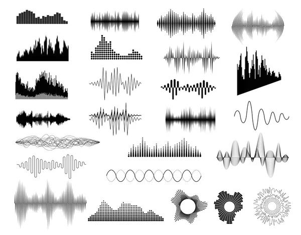 Set de ondas sonoras — Archivo Imágenes Vectoriales