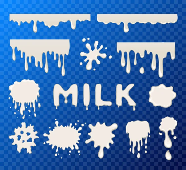 Mjölk splat samling — Stock vektor