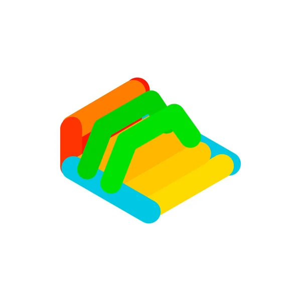 Opblaasbare trampoline isometrische 3d pictogram — Stockvector