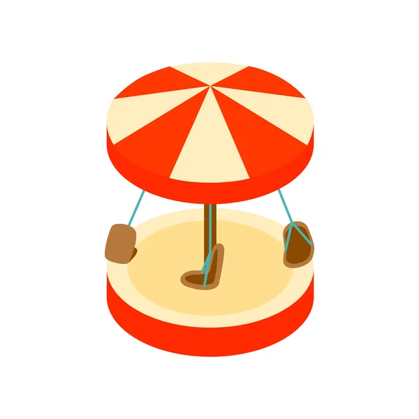 Ícone 3D isométrico Merry-go-round — Vetor de Stock