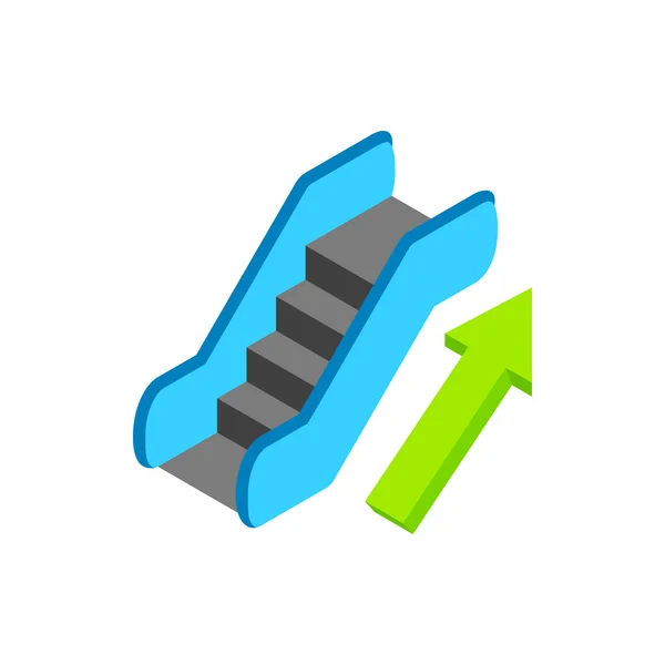 Escada rolante isométrica 3d ícone — Vetor de Stock