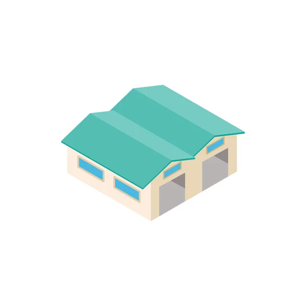 Airplane hangar isometric 3d icon — Stock Vector