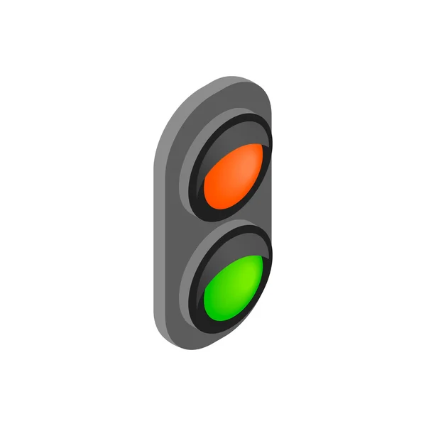 Vasúti közlekedési lámpa izometrikus 3d ikon — Stock Vector