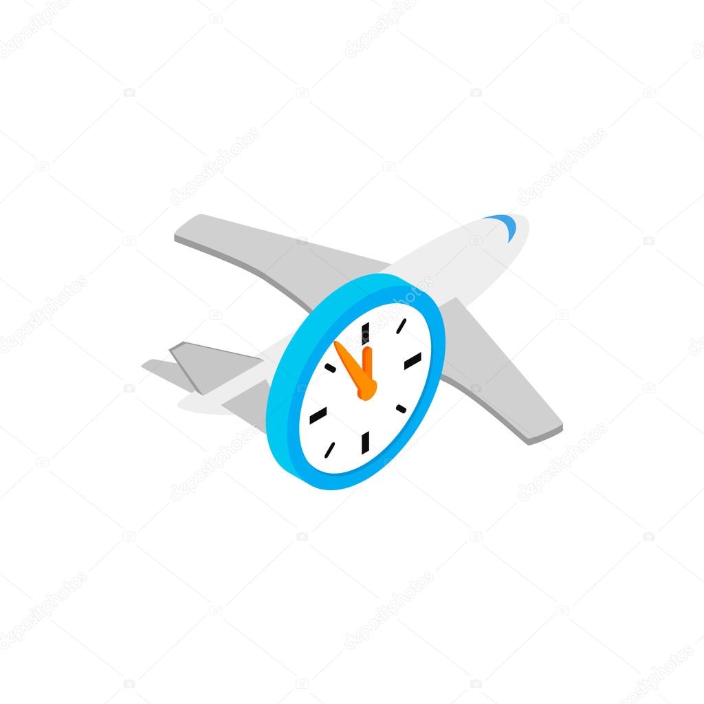 Flight time 3d isometric icon