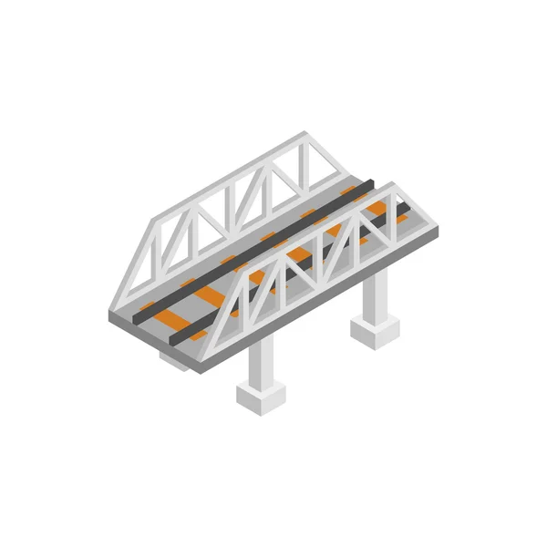 Icona 3D isometrica del ponte ferroviario — Vettoriale Stock