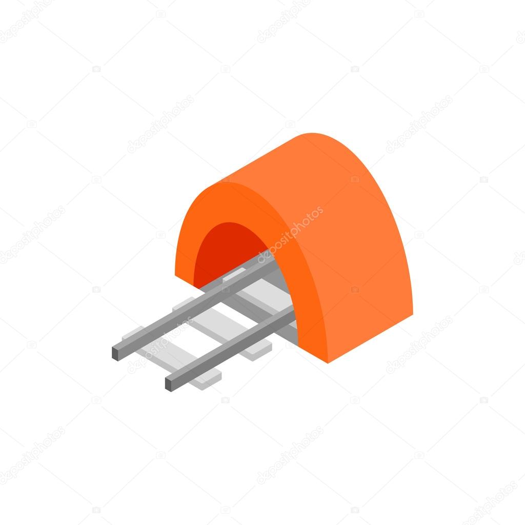 Railway tunnel isometric 3d icon